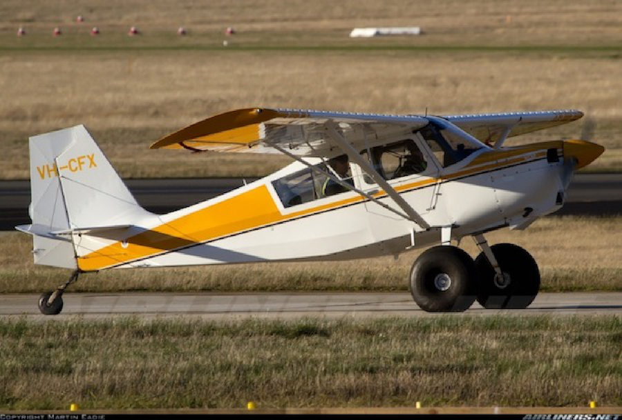 American Champion Scout aircraft taxying at Launceston Airport