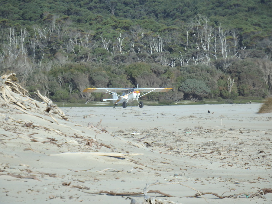 Scout aircraft on beach again